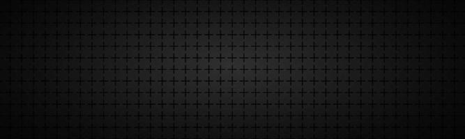 Black abstract header. Vector metal pattern. Simply mosaic banner with evenly stacked crosses