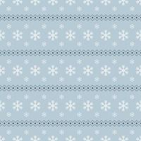 Seamless pattern with white snowflakes on blue background. Festive winter traditional decoration for New Year, Christmas, holidays and design. Ornament of simple line vector