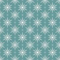 Seamless pattern with white snowflakes on blue background. Festive winter traditional decoration for New Year, Christmas, holidays and design. Ornament of simple line repeat snow flake vector