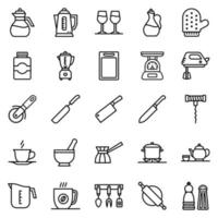 Kitchen icon set - vector illustration .