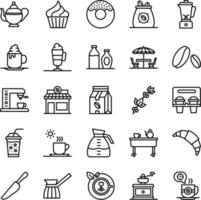 Coffee icon set - vector illustration .