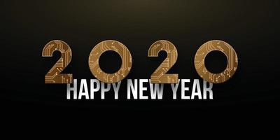 2020 New Year vector long banner.