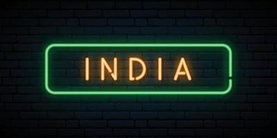 India neon sign. vector