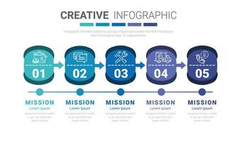 Plantilla de diseño infográfico con opción de números 5. vector