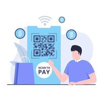 scan to pay illustration  design concept vector