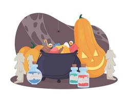 Halloween composition 2D vector isolated illustration