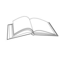 Outline vector illustration open book, simple line