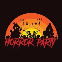 Halloween Night  trendy t-shirt design vector