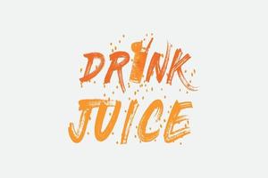 diseño de camiseta con gráficos de jugo de bebida para impresión moderna, recuerdos y otros usos, ilustración vectorial. vector