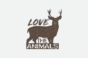 Hunting T-shirt Design Vector- Love the Animals. contain a Hunting vector. vector