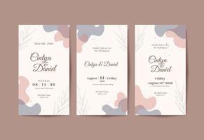 Beautiful rustic wedding social media stories template vector