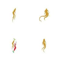 set of ginseng logo illustration design template vector