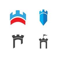 diseño de plantilla de logotipo de icono de ilustración de vector de castillo