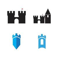 diseño de plantilla de logotipo de icono de ilustración de vector de castillo