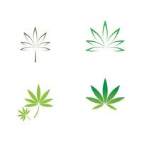 vector logo de icono de cannabis o marihuana para la industria médica o farmacéutica