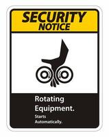 Rotating Equipment.Starts Automatically Symbol Sign Isolate on White Background,Vector Illustration vector