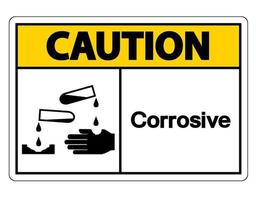 Caution Corrosive Symbol Sign on white background vector