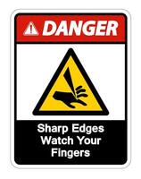 Danger Sharp Edges Watch Your Fingers Symbol vector