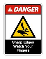 Danger Sharp Edges Watch Your Fingers Symbol vector