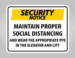 Security Notice Maintain Proper Social Distancing Sign Isolate On White Background,Vector Illustration EPS.10 vector