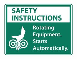 Rotating Equipment.Starts Automatically Symbol Sign Isolate on White Background,Vector Illustration vector