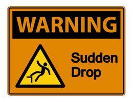 Warning Sudden Drop Symbol Sign On White Background,Vector Illustration vector