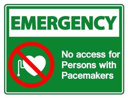 Emergency No Access For Persons With Pacemaker Symbol Sign On White Background vector