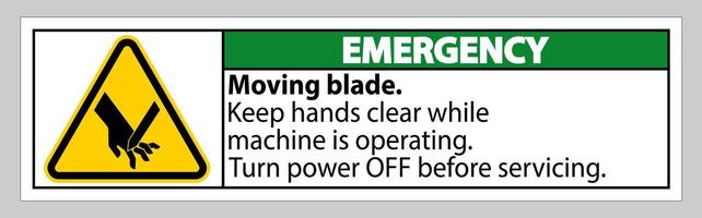 Emergency Moving blade Symbol Sign Isolate on White Background vector