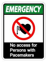 Emergency No Access For Persons With Pacemaker Symbol Sign On White Background vector