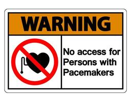 Warning No Access For Persons With Pacemaker Symbol Sign On White Background vector