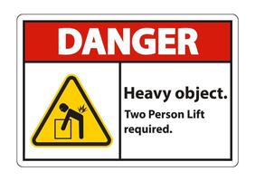 Heavy Object,Two Person Lift Required Sign Isolate On White Background vector