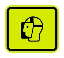 Symbol Face Shield Must Be Worn Sign Isolate On White Background,Vector Illustration EPS.10 vector