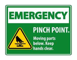 Emergency Pinch Point, Moving Parts Below, Keep Hands Clear Symbol Sign Isolate on White Background,Vector Illustration EPS.10 vector