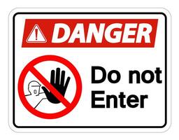 Danger Do Not Enter Symbol Sign on white background vector