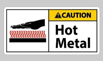 Caution Hot Metal Symbol Sign Isolated On White Background vector