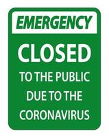 Emergency Closed to public sign on white background vector
