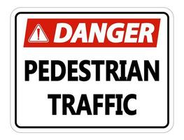Danger Pedestrian Traffic Sign on white background vector