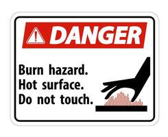 Danger Burn hazard,Hot surface,Do not touch Symbol Sign Isolate on White Background,Vector Illustration vector