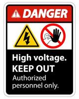 Danger High Voltage Keep Out Sign Isolate On White Background,Vector Illustration EPS.10 vector