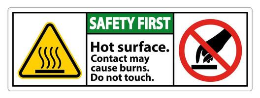 Safety Hot Surface Do Not Touch Symbol Sign Isolate on White Background,Vector Illustration vector