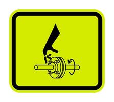 Cutting of Fingers Rotating Shaft Symbol Sign Isolate On White Background,Vector Illustration EPS.10 vector