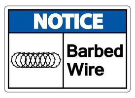 Notice Barbed Wire Symbol Sign On White Background,Vector Illustration vector