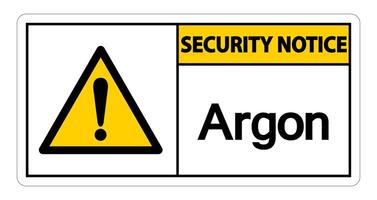 Security Notice Argon Symbol Sign On White Background vector