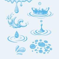 water splash droplet flat image set vector
