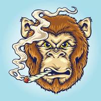 Smoke Angry Monkey Illustrations vector