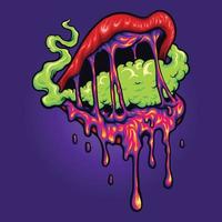 Woman Sexy Lips Smoke Psychedelic vector