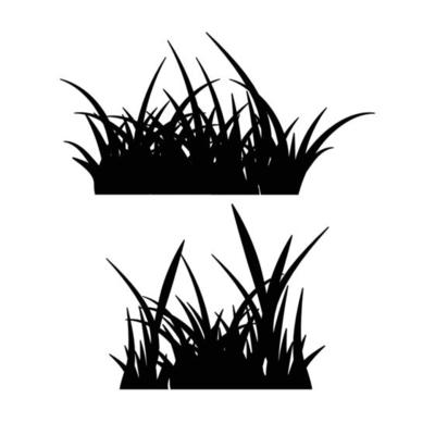 Monochrome illustration grass black silhouettes nature grass field