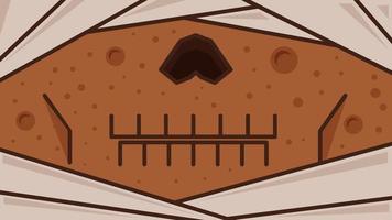 Illustration Vector Graphic of Mummy Mouth in Cartoon Doodle Style. Perfect to place as mask background design.