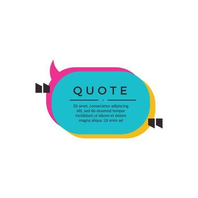 Quote frames texting citation bubble box paper information text elements letters template