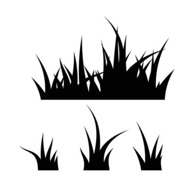 Monochrome illustration grass black silhouettes nature grass field